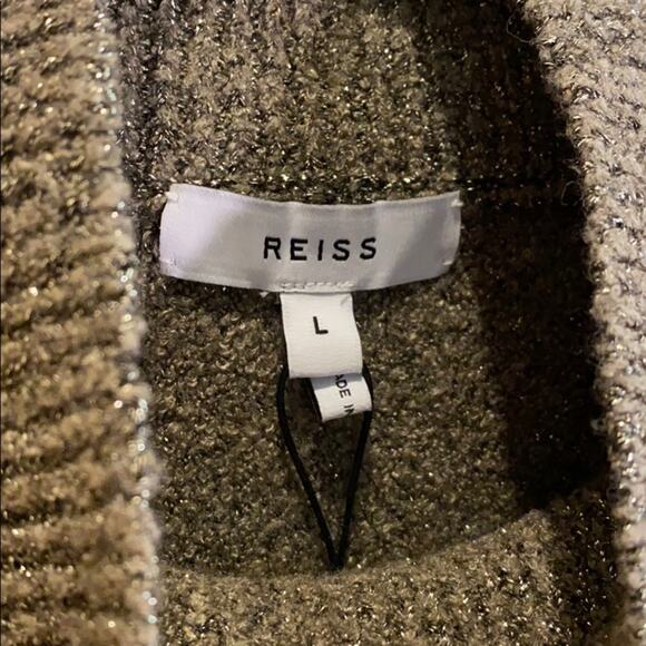 REISS Jemima Metallic Turtleneck Sweater - Picture 7 of 8